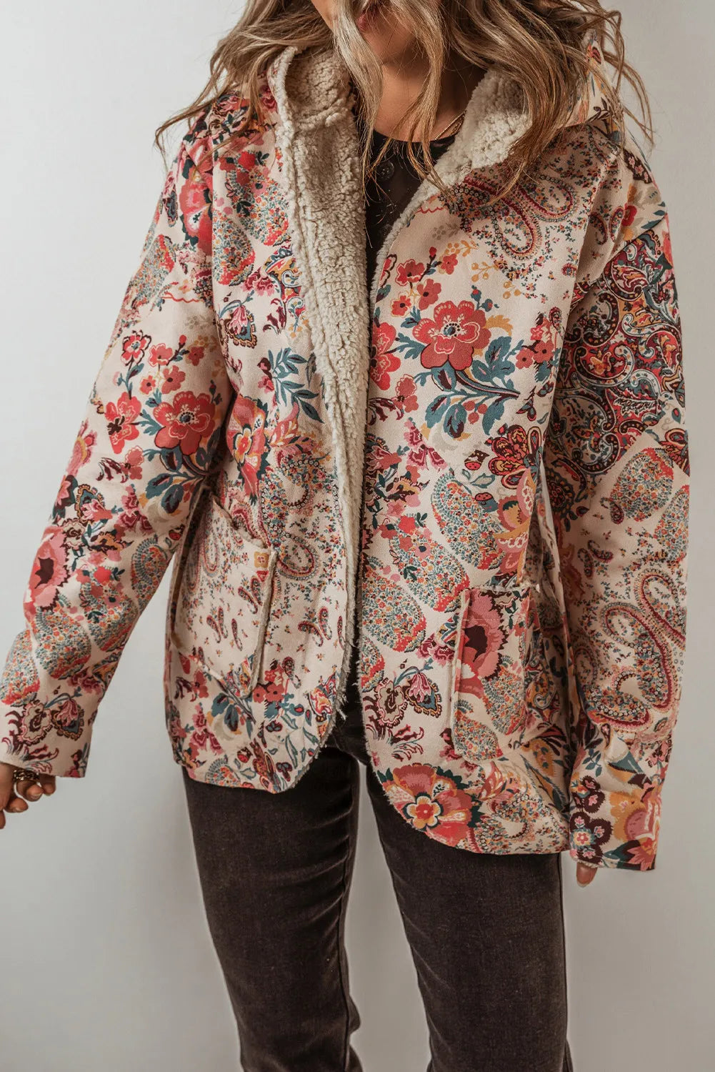 Printed Long Sleeve Hooded Jacket